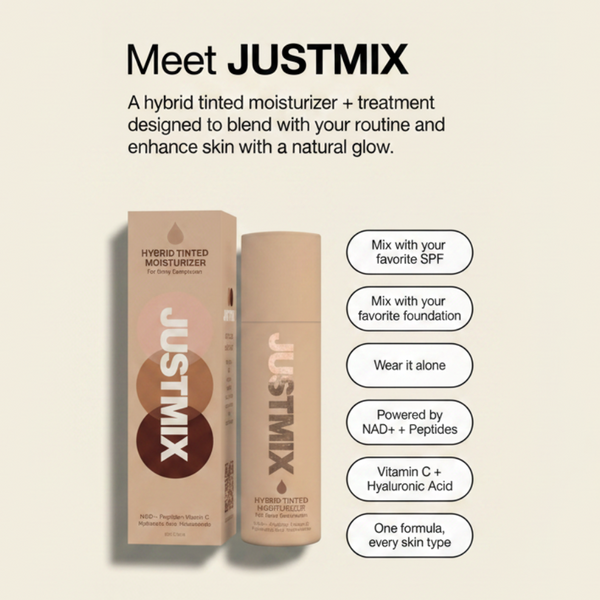 JUSTMIX Hybrid Tinted Moisturizer | 1.05 oz (30ml), Perfect for Travel Skin by Leah